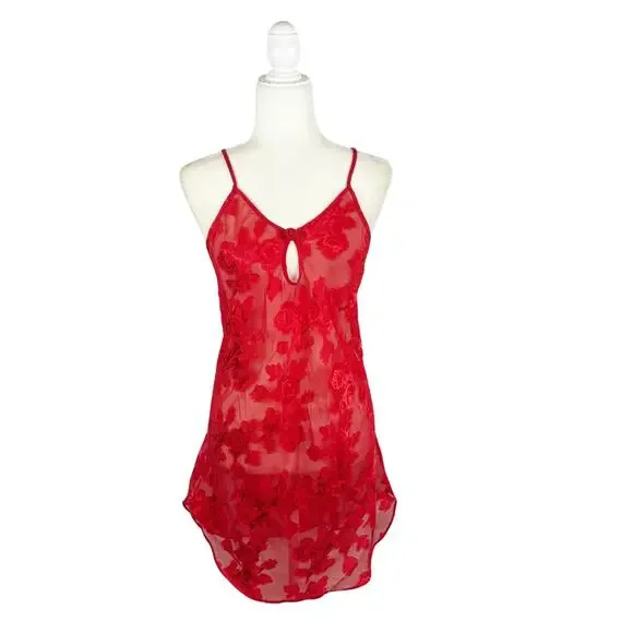 Vintage Anne Stuart Lace Nightie Large Red - Picture 3 of 11